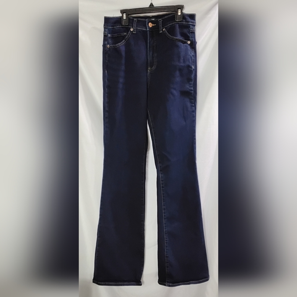 Express Jeans Womens 10 Long 10L Boot Cut High Rise Dark Wash Blue Denim Pants